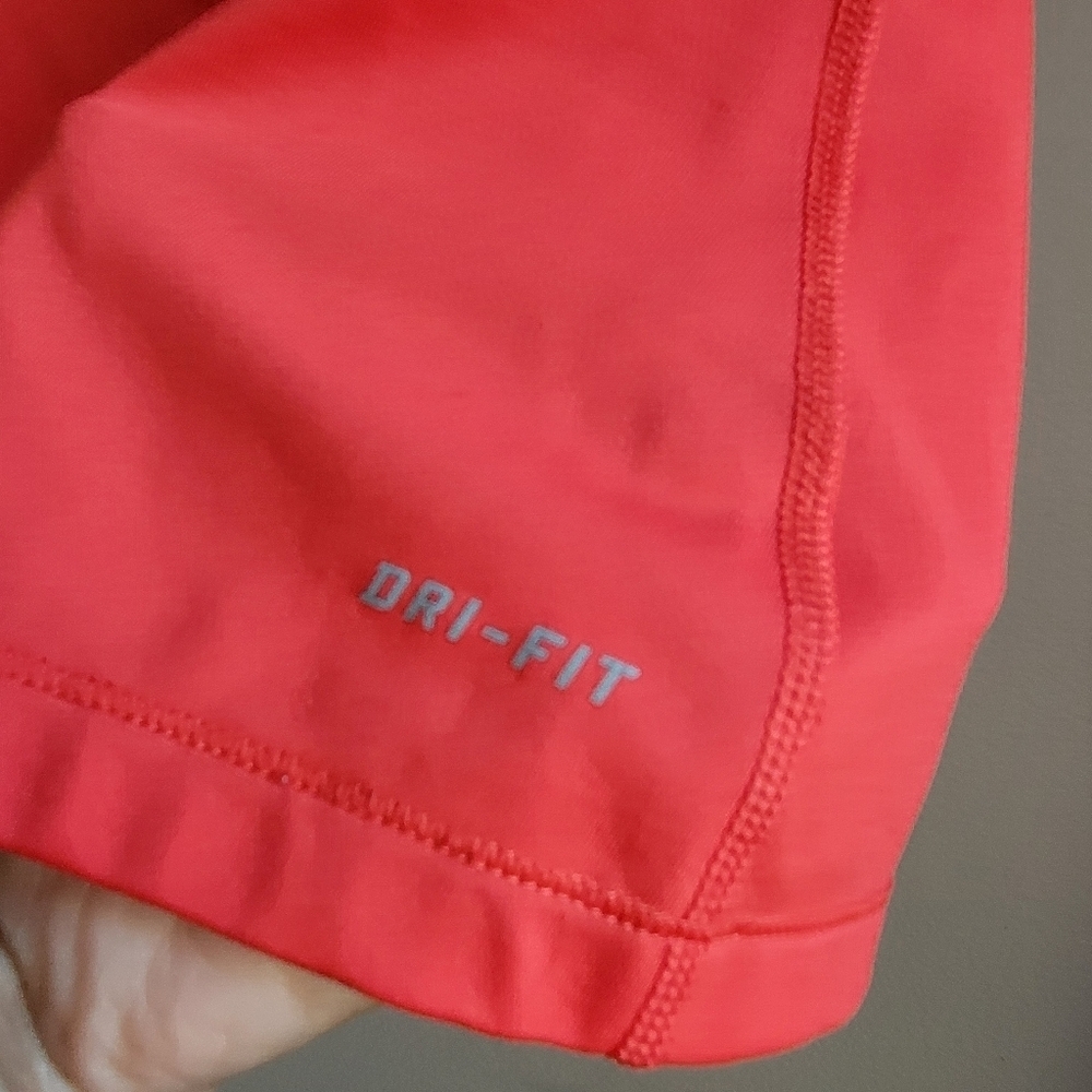 Nike PRO DRI FIT Women's Coral Long Sleeve Top Size Small Logo - Picture 6 of 9